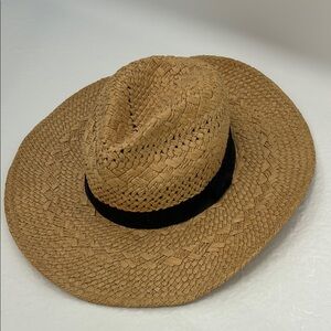 Melrose and Market Tan Straw Hat with Black Band